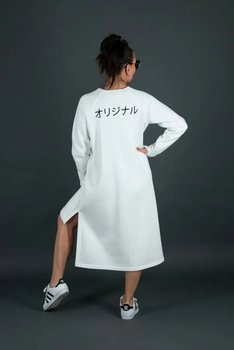 White Sweatshirt Dress IZABEL