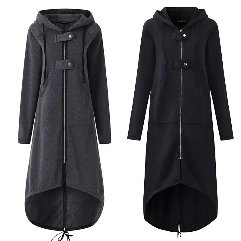 Windbreaker Hooded Long Sleeve Zipper Drawstring Casual Jackets