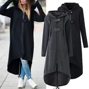 Windbreaker Hooded Long Sleeve Zipper Drawstring Casual Jackets