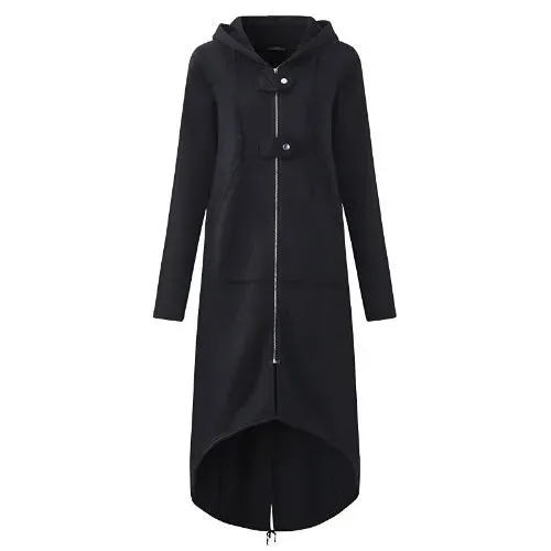 Windbreaker Hooded Long Sleeve Zipper Drawstring Casual Jackets