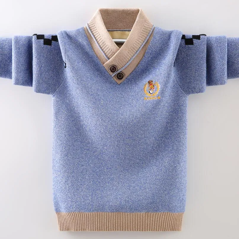 Winter Knitted Long Sleeve Warm Pullovers For Boys