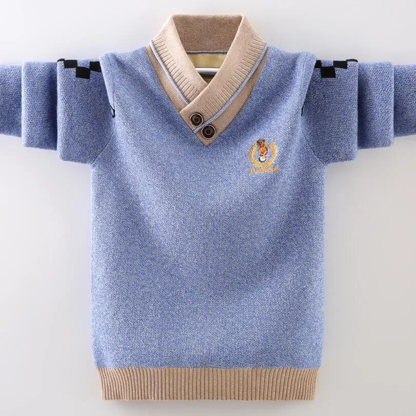 Winter Knitted Long Sleeve Warm Pullovers For Boys