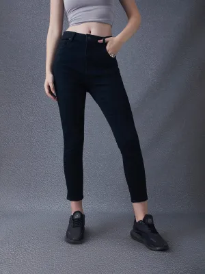 Women Premium Super Skinny Fit High Stretch Solid Black Jeans