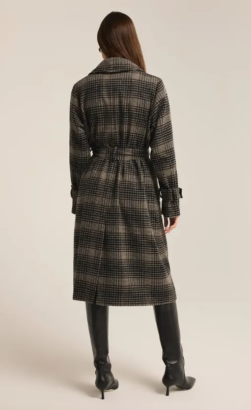 Z Supply Jackie Plaid Trench