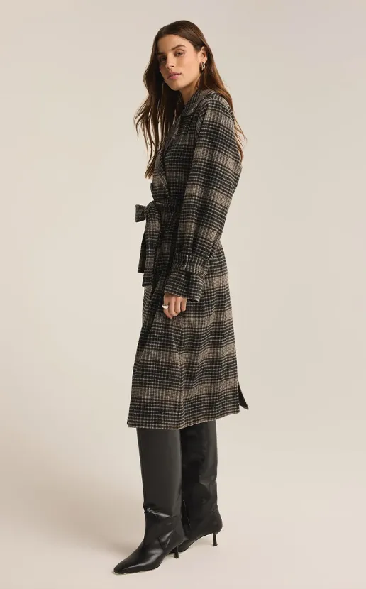 Z Supply Jackie Plaid Trench